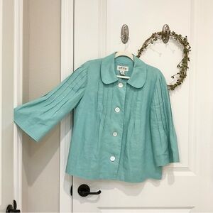 ORVIS Linen Jacket Mint Green Size 10, EUC